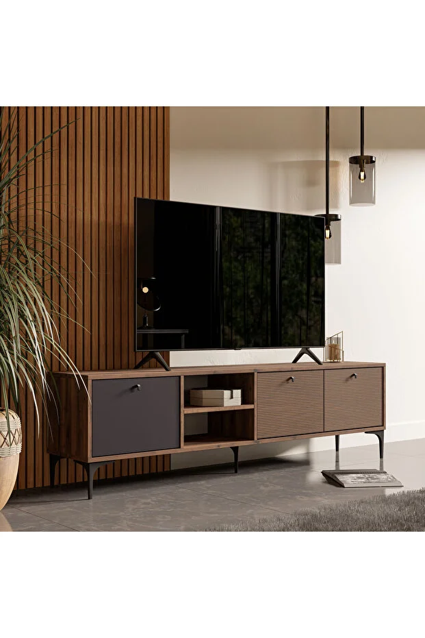 VisionLine TV Ünitesi – Antrasit & Kaplan